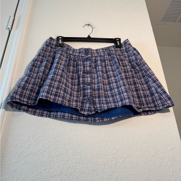 Abercrombie & Fitch Y2K Vintage Smocked Plaid Mini Skirt Womens Size Medium - Picture 3 of 9